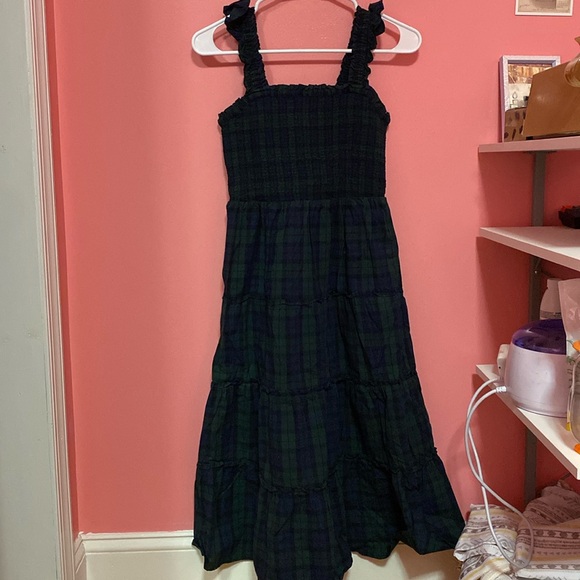 J.Crew Cotton-blend poplin smocked tiered midi dress - Picture 2 of 5